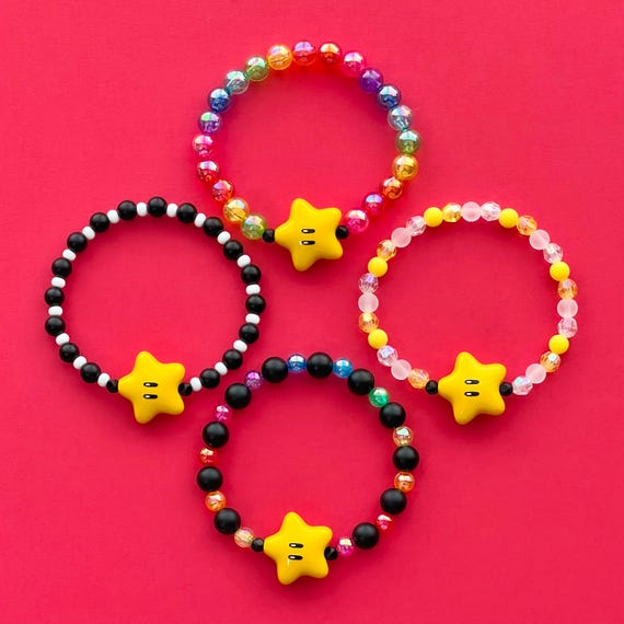Super Nintendo Star Midi Bubble Beaded Bracelet - Etsy