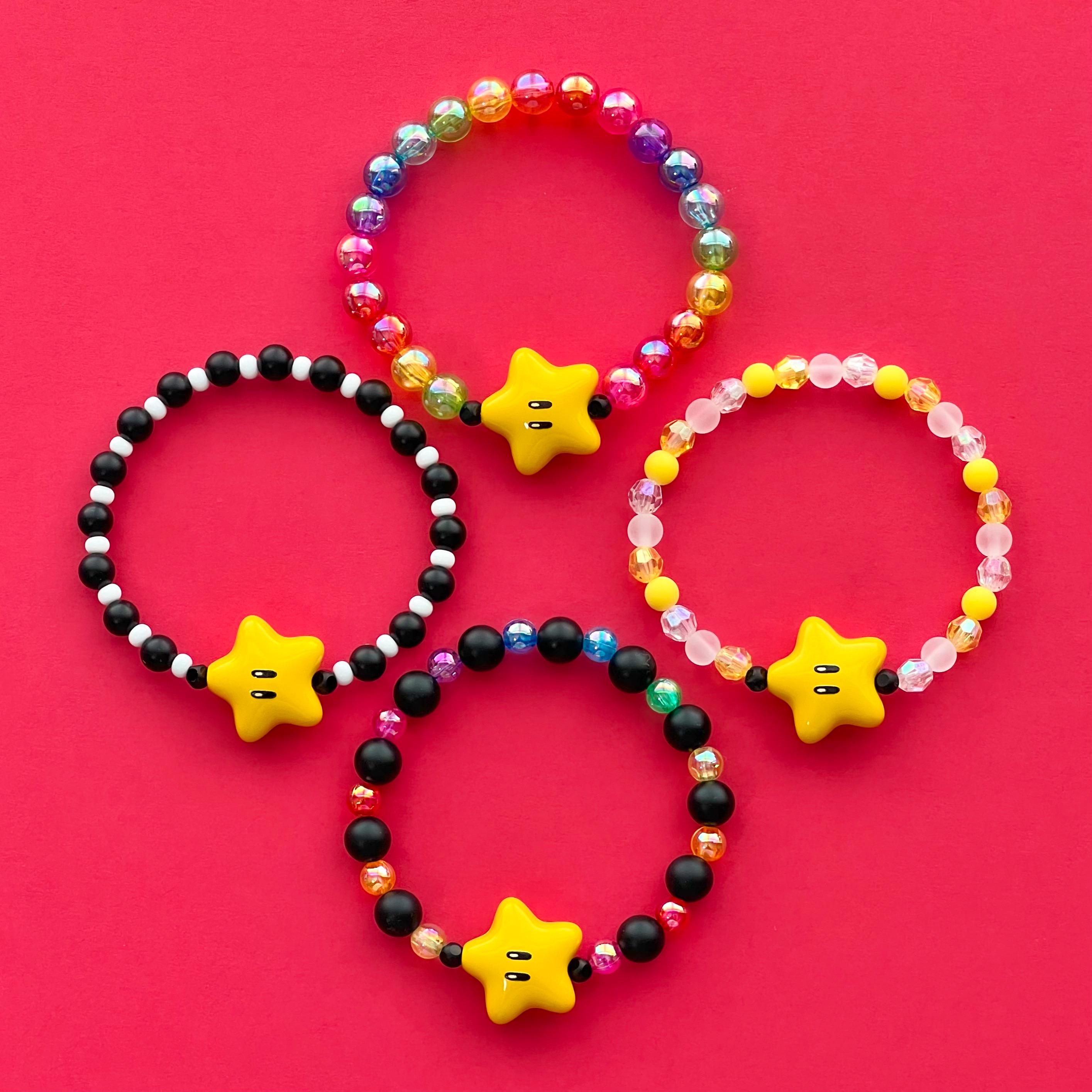 Super Nintendo Star Midi Bubble Beaded Bracelet - Etsy