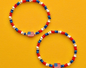 Kralenarmbanden met Amerikaanse vlag