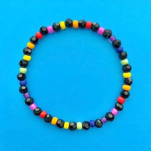 Rainbow Crystal Stacker Beaded Bracelet