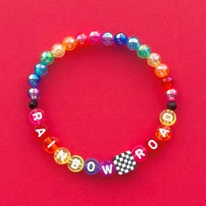 Rainbow Road Mario Kart Midi Bubble Beaded Bracelet