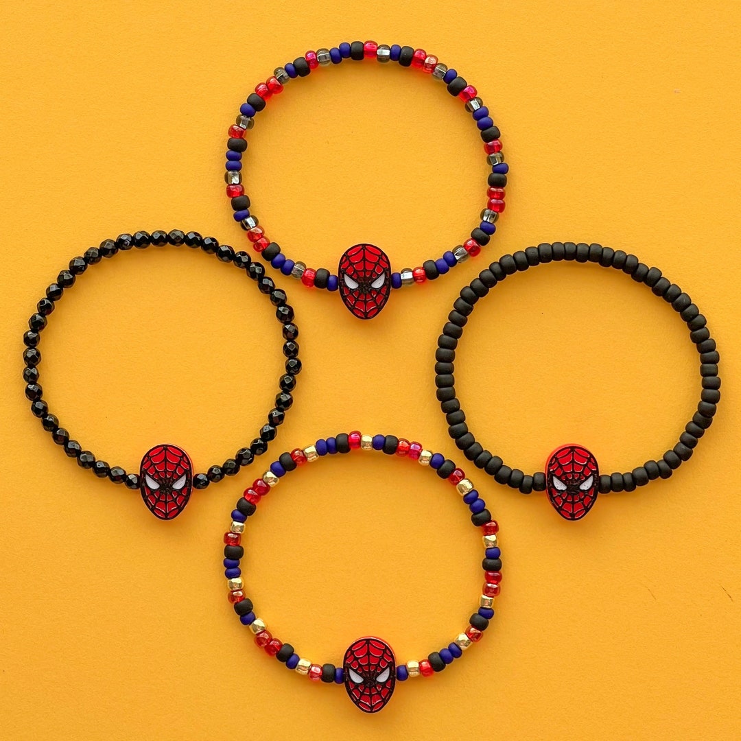 Spider-man Mask Beaded Bracelet - Etsy