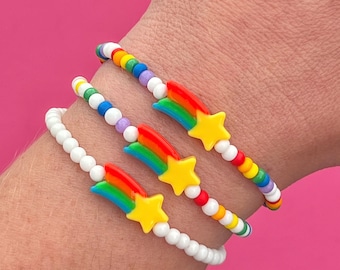 Rainbow Brite Star Belt Shooting Star Beaded Bracelet