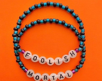 Haunted Mansion Foolish Mortal Glow Letters Beaded Bracelets