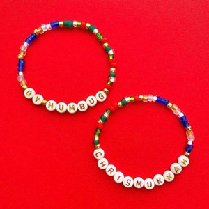 Oy Humbug & Chrismukkah Beaded Bracelets