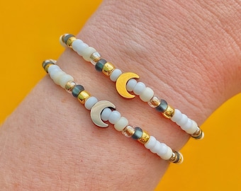 Gold & Silver Moon Beaded Bracelets