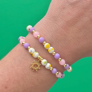 Golden Sun Tangled Beaded Bracelet