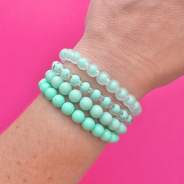 Mint BubbleYay Perlen Armbänder