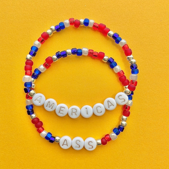 Captain America America's Ass Beaded Bracelets - Etsy