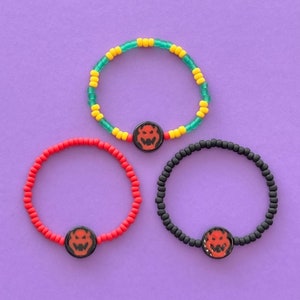 Bowser Face Beaded Bracelet