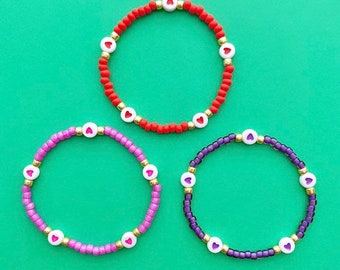 Heart Stacker Beaded Bracelets