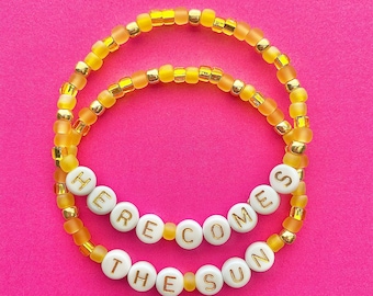 The Beatles Here Comes The Sun Beaded Bracelets