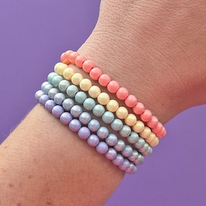 Pastel Shimmer Midi Bubble Beaded Bracelets