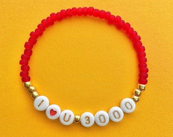 Iron Man I Love You 3000 Beaded Bracelet