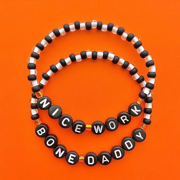 Nightmare Before Christmas Nice Work Bone Daddy Beaded Bracelets