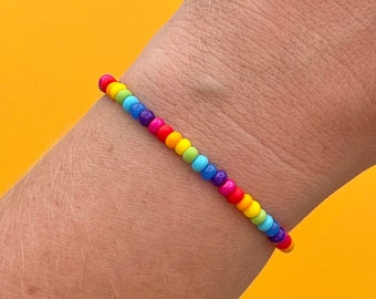 Rainbow All Seed Bead Beaded Bracelet