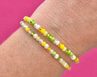Pulseras de cuentas de Campanilla con cristales y perlas