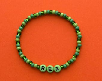 Rex Toy Story Beaded Word Bracelet