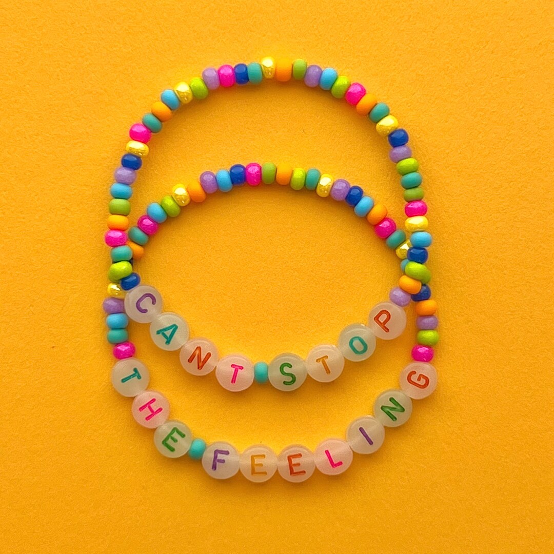 Trolls Cant Stop the Feeling Glow Letter Beaded Bracelets Etsy
