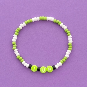 Super Mario 1 Up Beaded Bracelet