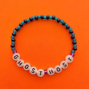 Haunted Mansion Ghost Host Glow Letters Beaded Bracelets