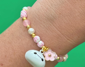 Braccialetto di perline in porcellana Sakura Baymax Bell Big Hero 6