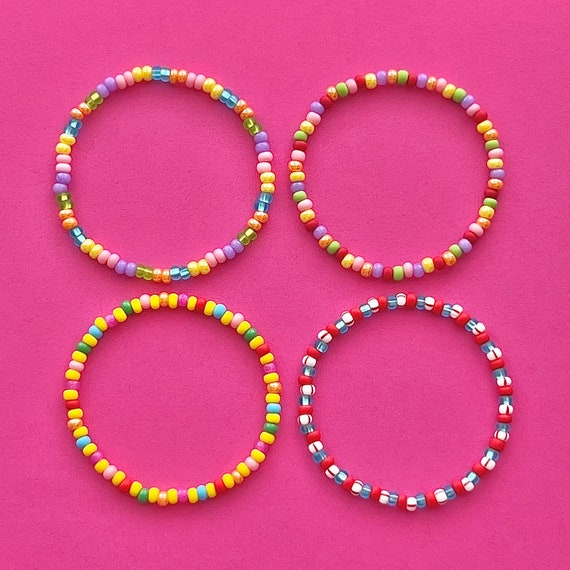 Seed bead 5 piece Multi-colored bracelet set – Splurg'd Studio