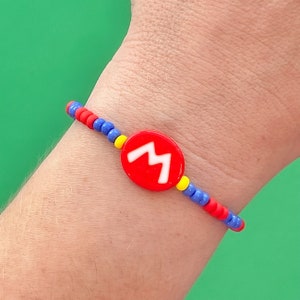 Super Mario M Hat Beaded Bracelet
