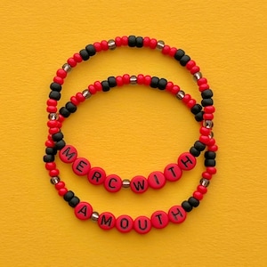 Deadpool Merc With A Mouth Beaded Bracelets
