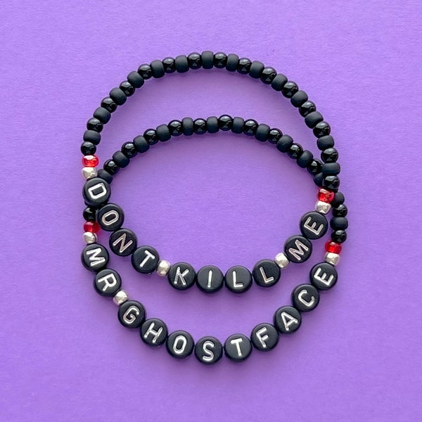 Scream Don’t Kill Me Mr. Ghostface Beaded Bracelets