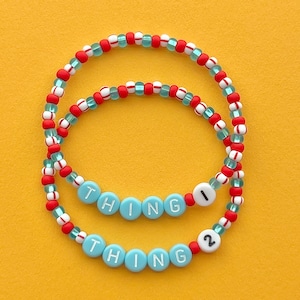 Dr. Seuss Cat In The Hat Thing 1 and Thing 2 Beaded Bracelets