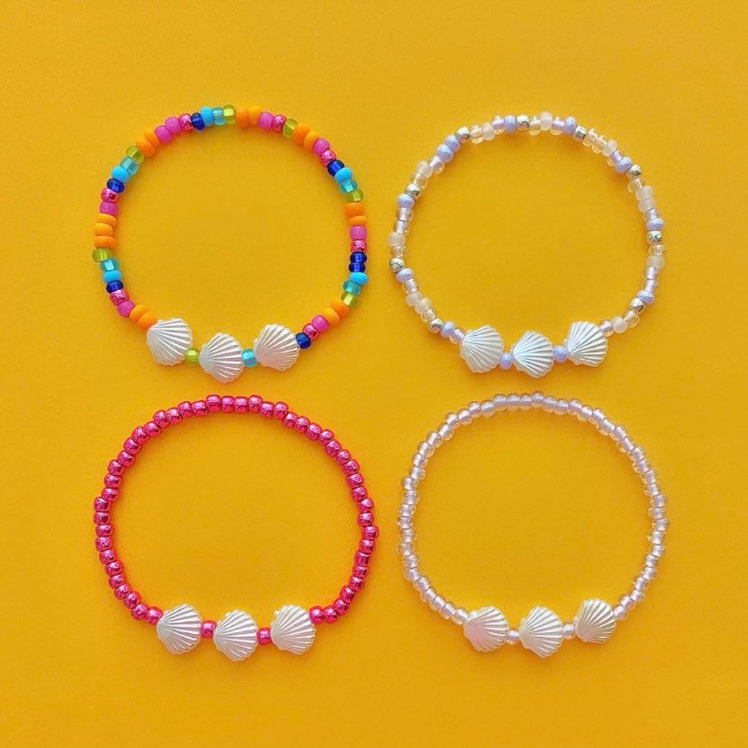 3つの貝殻のビーズブレスレット - Etsy 日本
