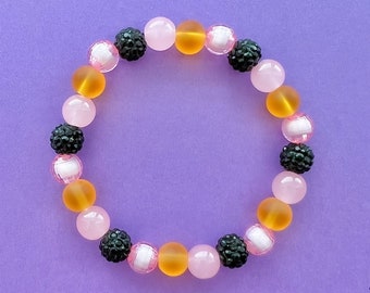 Pink Halloween BubbleYay Beaded Bracelet