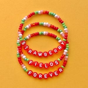 The Beatles Strawberry Fields Forever Beaded Bracelets