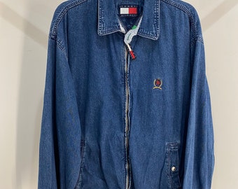 tommy hilfiger denim jacket logo on back