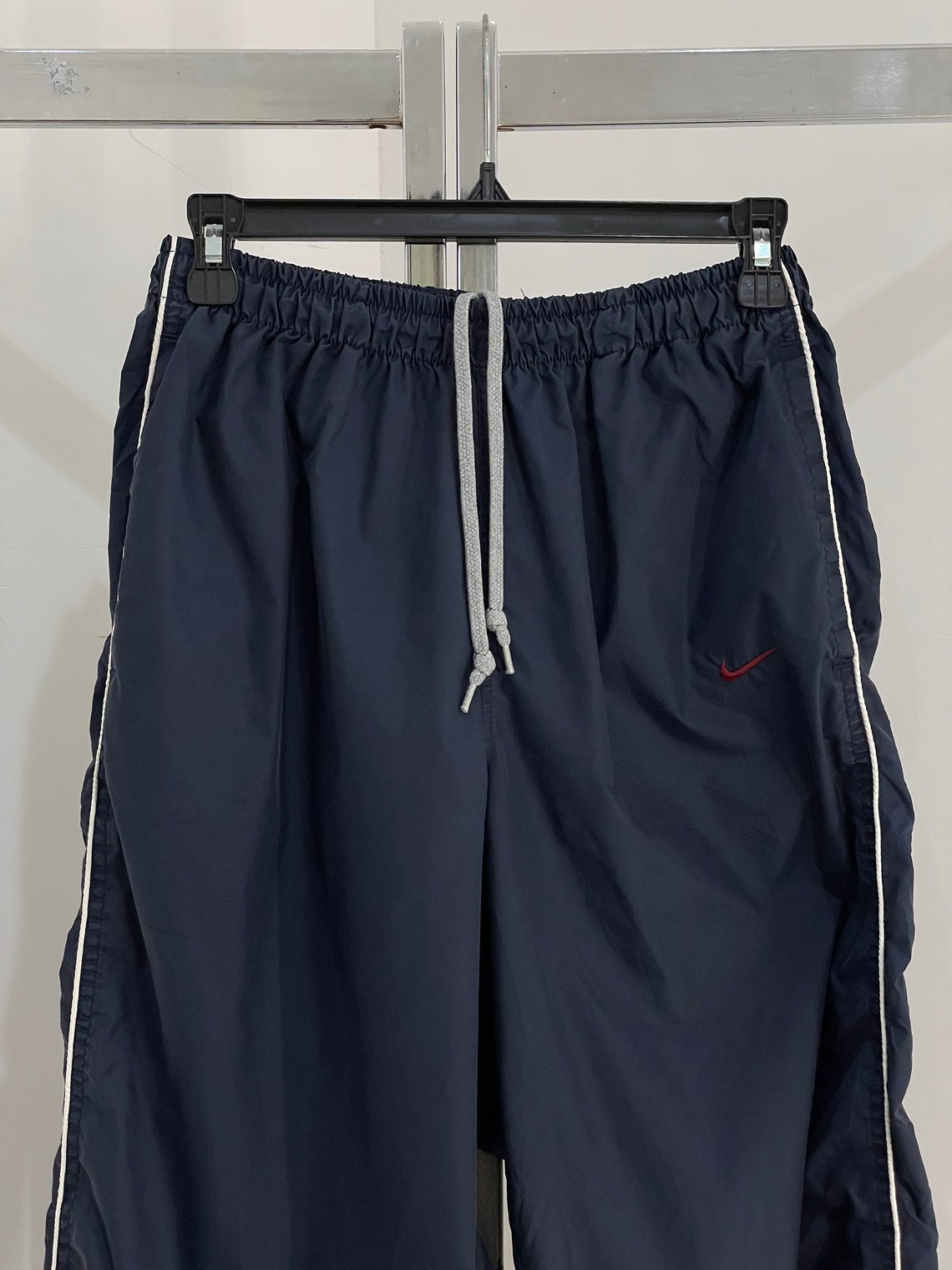 Vintage 90s Nike navy nylon Track pants / M | Etsy
