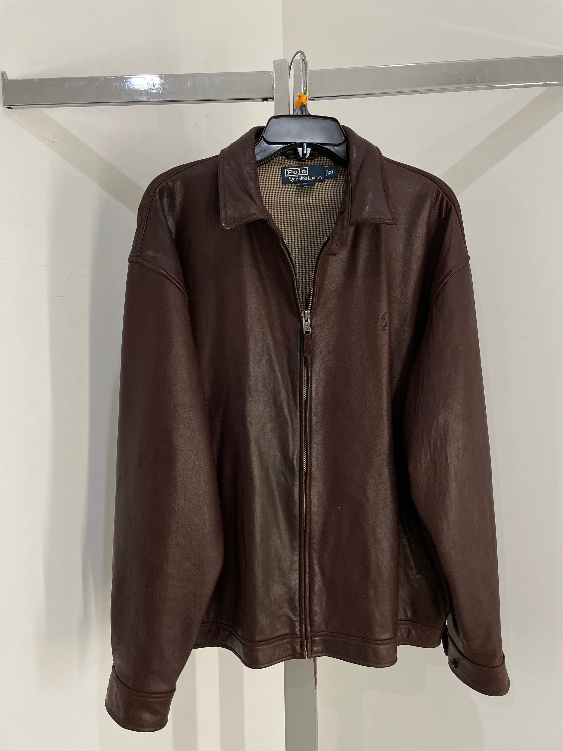 Vintage 90s Polo by Ralph Lauren Brown Leather Jacket / XL - Etsy