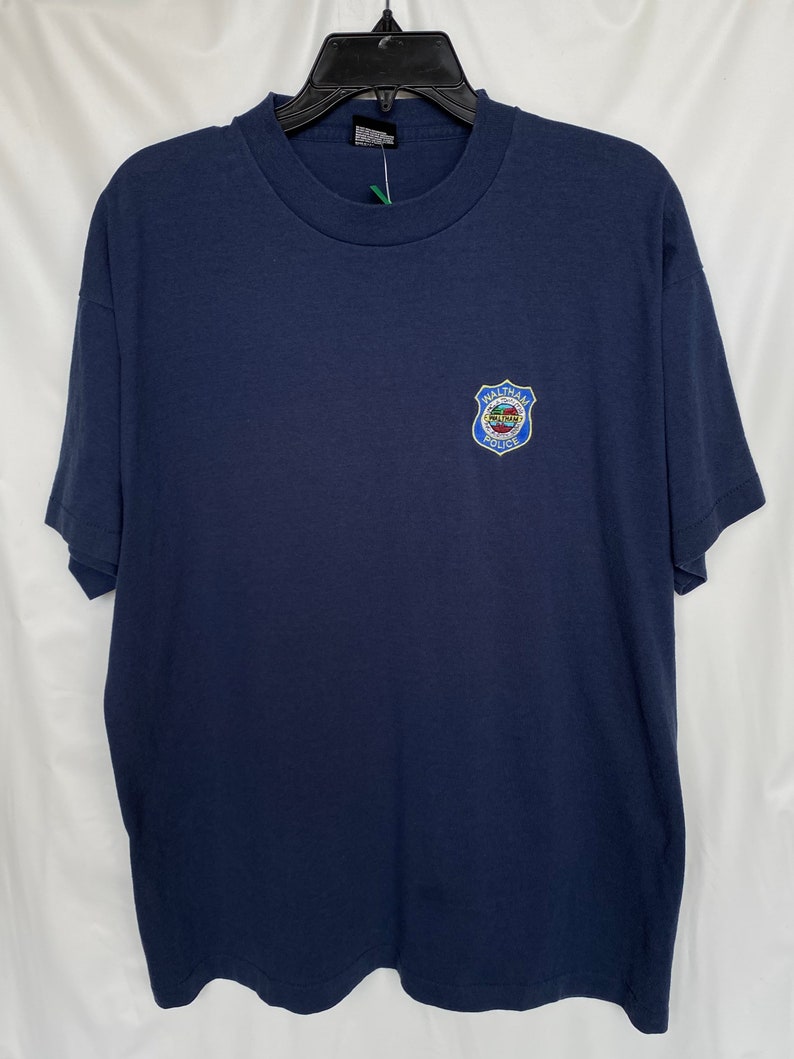 Vintage Fruit of loom Waltham police embroider T-shirt XL