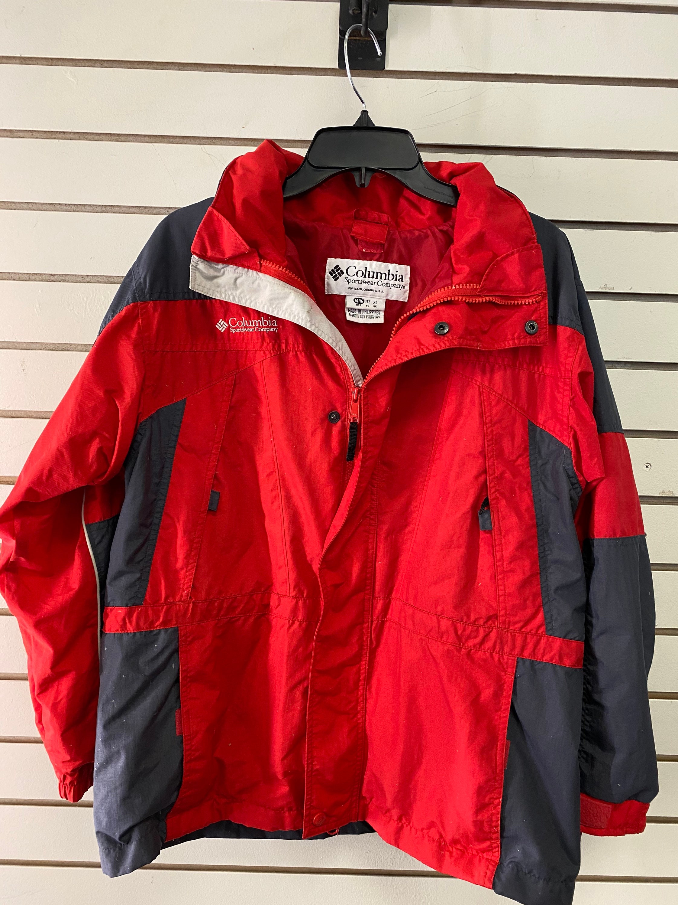 Columbia Sportswear Company Xl Red Windbreaker W Hoodie Etsy