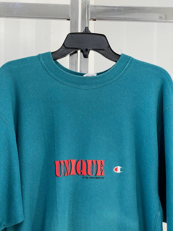 Vintage 90s Champion Reverse Weave Aqua 