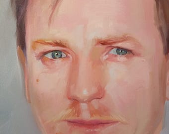 Véritable portrait à l'huile réalisé à la main à partir d'une photo
