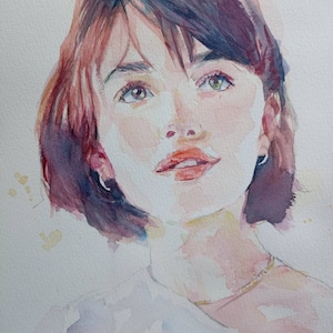 Portrait personnalisé à l'aquarelle sur papier fait à la main. Portrait famille, cadeau parents, cadeau d'anniversaire, portrait familial.