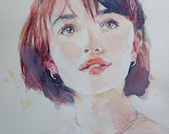 水彩画 ポートレート 水彩画のポートレート