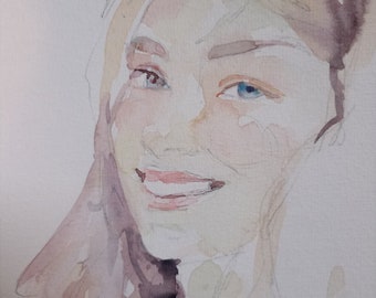 Petite aquarelle personnalisé expressive, Illustration de mode  et portraits rapides