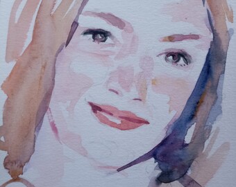 Petite aquarelle personnalisé expressive, Illustration de mode  et portraits rapides