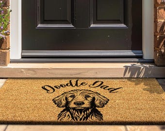 Doodle Dad, Doodle Door Mat, Goldendoodle, Labradoodle, Dog Decor Gifts, Dog Welcome Rug, Dog Lover Gift, Doodle Home Decor Gift, Doodle Dog