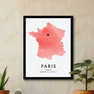 Impresión personalizada de mapas de países, arte de pared único, regalo de recién casados, recuerdo de viaje personalizado, decoración del hogar