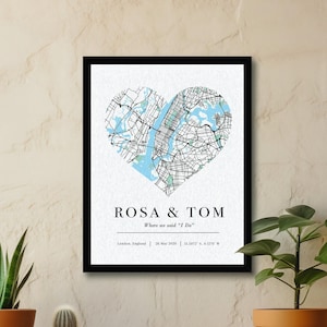 Personalized Custom Map Print, Customized City Map Poster, Custom City Map, Personalized Wedding Gift