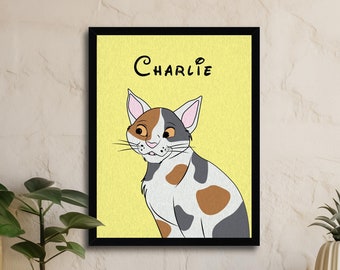 Calico Cat Custom Print, Personalized Pet Print, Custom Cat Art Print, Calico Cat Art, Custom Shorthair Cat Art, Calico Cat Poster Art