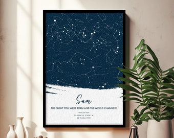Custom Star Map Print, Night We Met Anniversary Gift, Night Sky Print, Star Map Poster, Constellation Print, Personalised Gift
